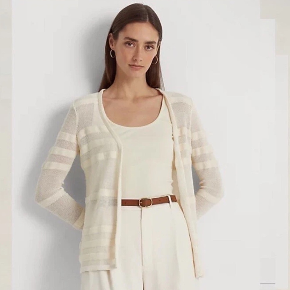 Ralph Lauren Cream Women's Knitted Lightweight Cardigan